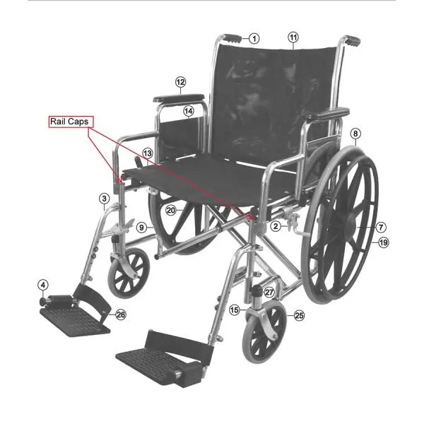 Heavy Duty Aquatic Wheelchair parts list image